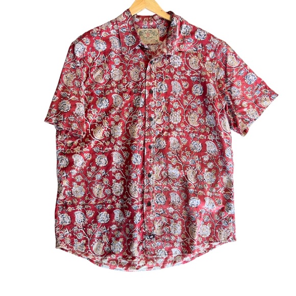 Vintage Ralph Lauren Polo Jeans Co. Quality Denim Goods Print Camp Shirt - Picture 3 of 16